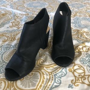 City Classified Peep Toe Black Heels